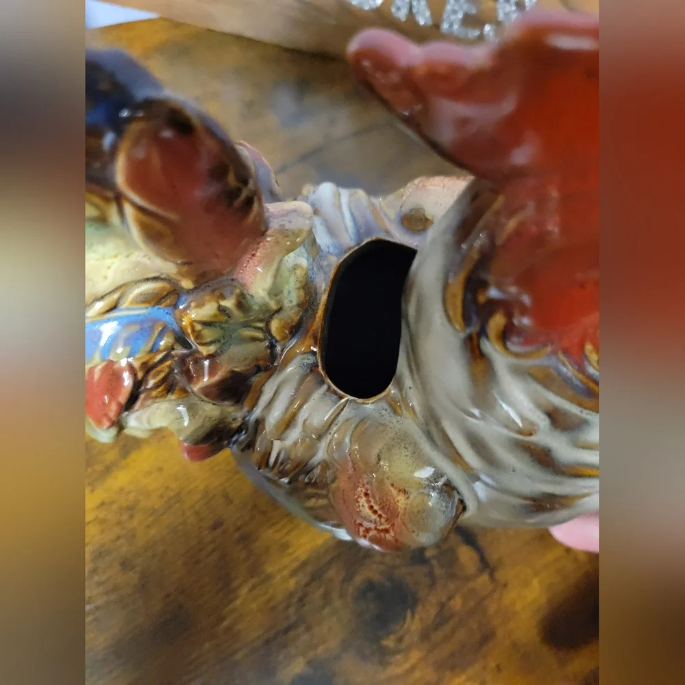 Vintage Unique stoneware Colorful Rooster tea pot